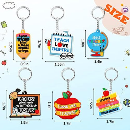 Henoyso 36 Pcs Teacher Keychains Bulk Teachers Appreciation Gifts in