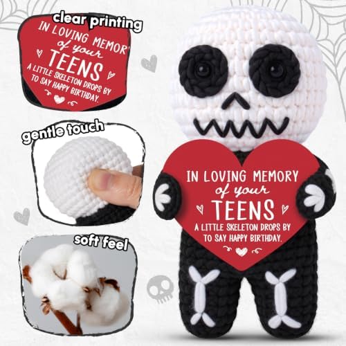 Funny 20th Birthday Gift for Her Him - Handmade Crochet Skeleton