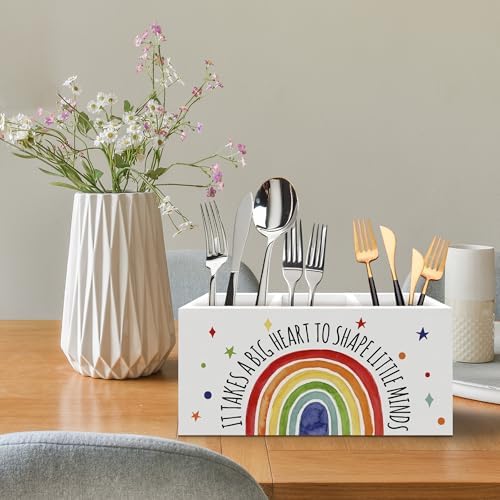 Boho Rainbow Teacher Pen Holder, Teacher Appreciation Gifts Office Pen