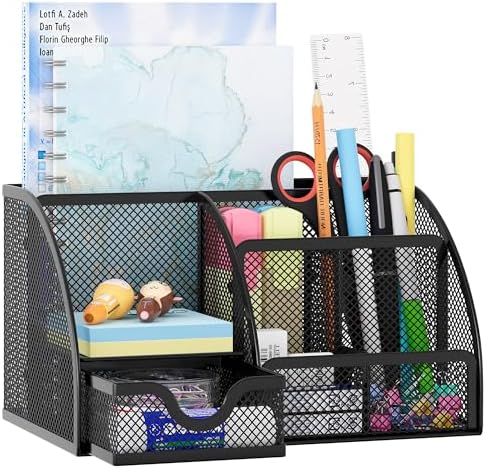 EasyPAG Mesh Desk Organizer with Drawer Multi-functional Pen Holder