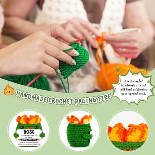 Positive Crochet Dumpster Raging Fire Birthday Thank You Manager Boss