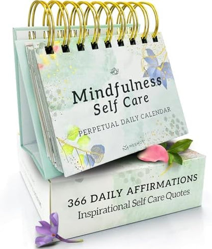 MESMOS Mindfulness Perpetual Flip Calendar with 366 Daily Affirmations