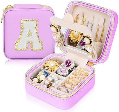 Initial Travel Jewelry Box Case Organizer, Teen Girls Gifts, Small
