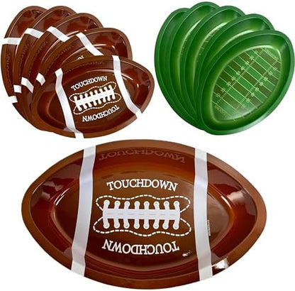 GiftExpress 10PC Plastic Football Serving Trays, Game Day Football