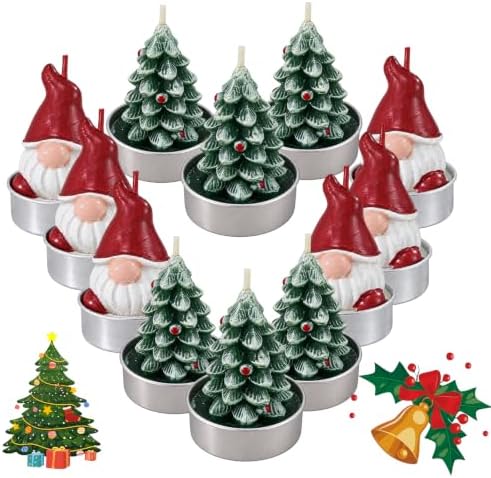12 Pcs Christmas Tealight Candles for Home Decor