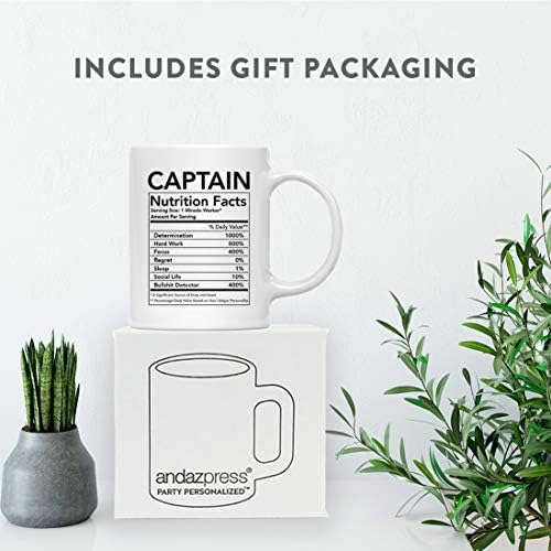 Andaz Press Funny 11oz. Ceramic Coffee Tea Mug Thank You Gift, Captain