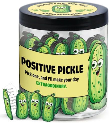 DEARMINE 60 Positive Pickle Cards Jar, Birthday Gifts for Women