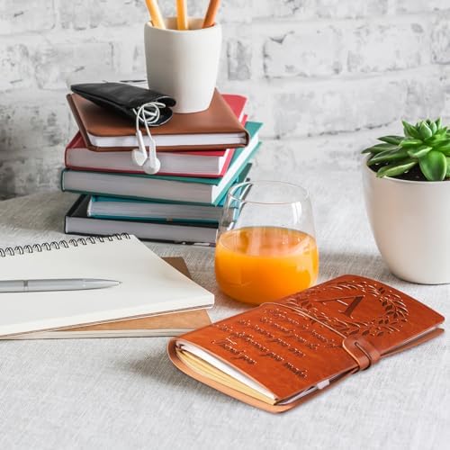 Thank You Gifts Monogrammed Initial Leather Journal Make a Difference