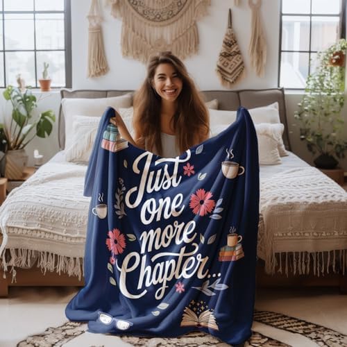 Just One More Chapter Reading Blanket - Throw with Floral and Coffee