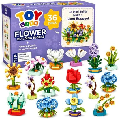 TOY Life 36 Pack Party Favors for Kids, Tiny Plants Mini Flowers