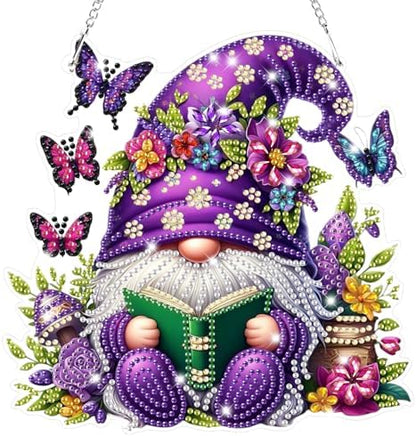 Bowetile Gnome Diamond Art Hanging Kits for Adults, 5D Special Shape