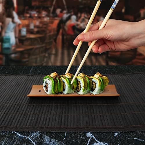 BambooMN 6 Piece, 2 Sets of 7" Reusable, Eco-Friendly, Black Bamboo