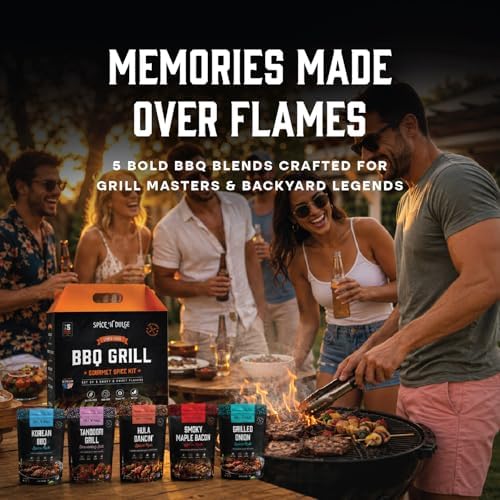 BBQ Grilling Rubs & Grill Seasonings Gift Set, 5 Gourmet Smoking Spice