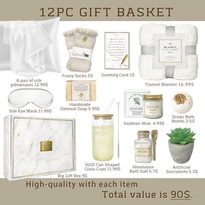AHAGIFTREE Gift Basket for Women, Care Package, Birthday Gift,12PC Get