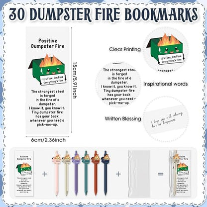 Sayglossy 30 Sets Dumpster Fire Pens Gift Desk Accessories Funny Work