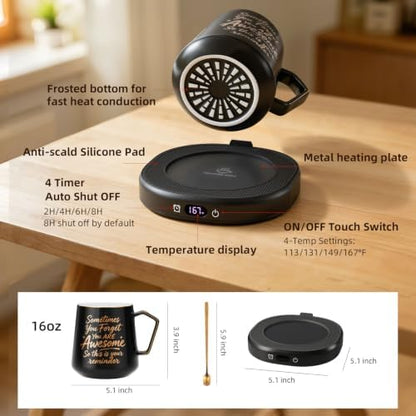 Coffee Mug Warmer Set Electric Cup Warmer for Desk Tea Candle Heated