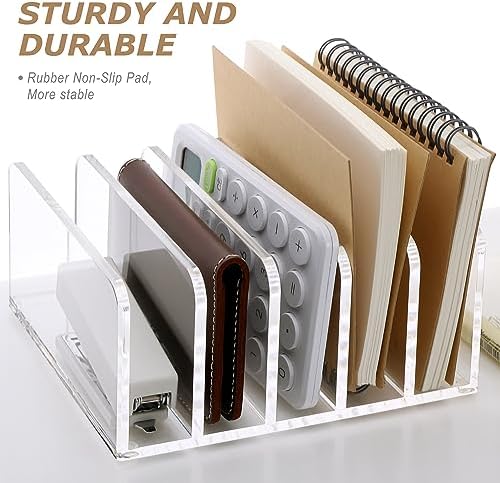 SANRUI Clear Mail Organizer Desk Sorter, Acrylic Letter File Holder