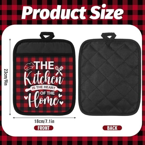 Bencailor 8 Pcs Christmas Pot Holders for Kitchen Hot Pad with Pocket
