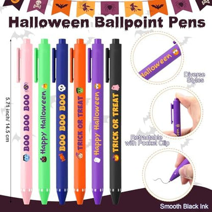 Pasimy 24 Sets Halloween Sticky Notes Pen Bulk Classroom Gifts Party
