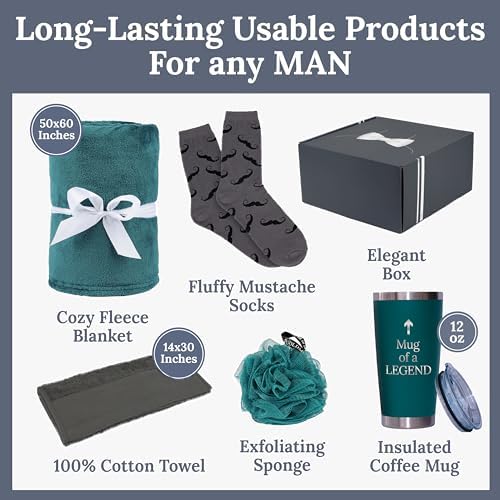GOLDMUS Gift Basket for Men – Funny Birthday Basket for Men, Luxury