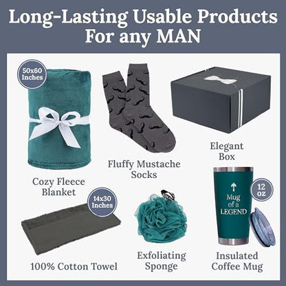 GOLDMUS Gift Basket for Men – Funny Birthday Basket for Men, Luxury