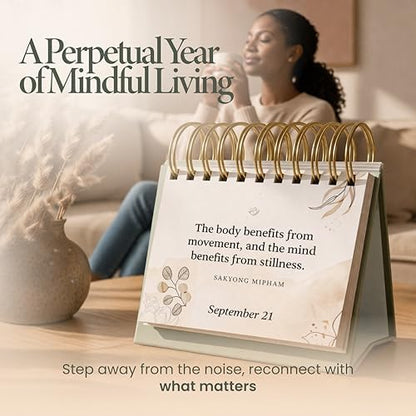 MESMOS Mindfulness Perpetual Flip Calendar with 366 Daily Affirmations