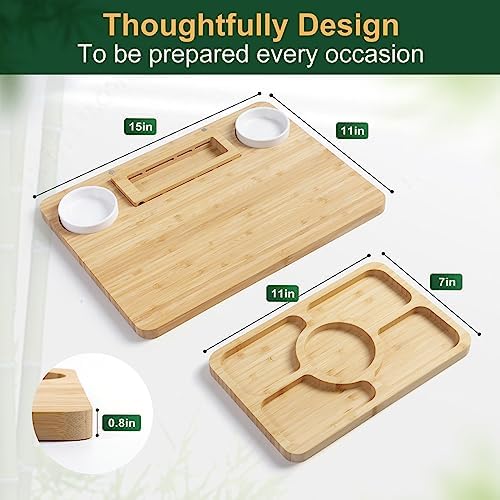 ROCIRLAB Bamboo Charcuterie Boards (23"×11"×0.8") and Knife Set