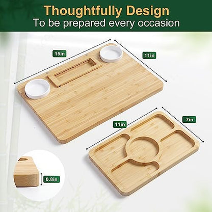 ROCIRLAB Bamboo Charcuterie Boards (23"×11"×0.8") and Knife Set