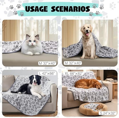 Stuffed® Premium Soft Dog Blanket Washable, 40"x32" Cat Blanket for