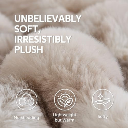 Fluffy Faux Fur Bubble Throw Blanket, 50'' x 60'', Tie-Dye Brown