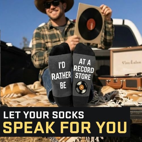 Music Lovers Gifts - Fun Kpop, Vinyl Record, Singing Socks for Girls