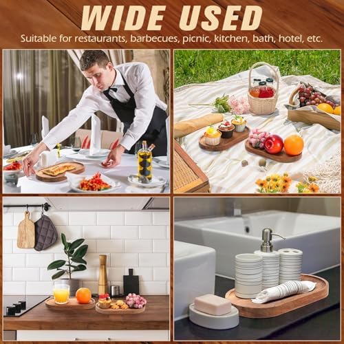 Linwnil 4Pack Wood Serving Trays 11.5x4 Inch Charcuterie Boards Oval