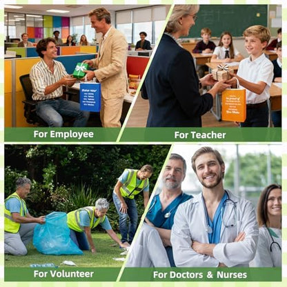 100 Pcs Employee Appreciation Gift Bags Bulk - Include 50 Paper Bags