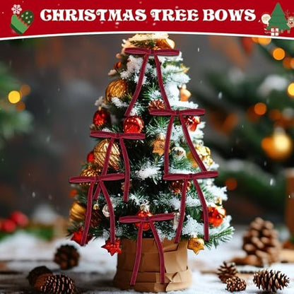 Babycop 24 Pcs Red Velvet Christmas Ornaments, Vintage Christmas Decor