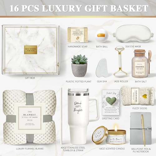 Self Care Gifts for Women, 16PC Get Well Soon Gift Baskets for Women