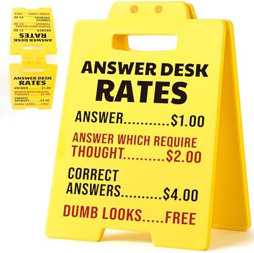 Answer Desk Rates Sign, Funny Office Gag Gifts for Women, Bosses Day