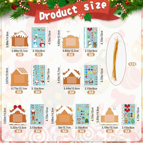 Christmas Craft for Kids, DIY Gingerbread House Picture Frame Kits