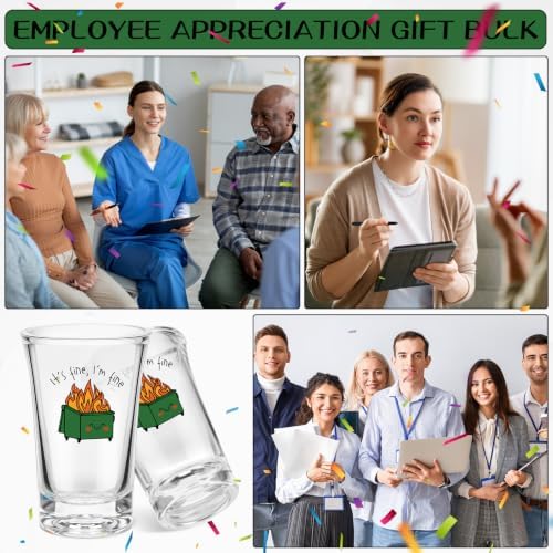 Roowest 10 Pcs Dumpster Fire Gifts for Coworker 1.18 oz Adults Acrylic