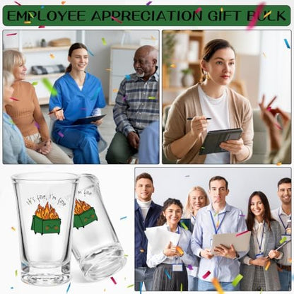 Roowest 10 Pcs Dumpster Fire Gifts for Coworker 1.18 oz Adults Acrylic
