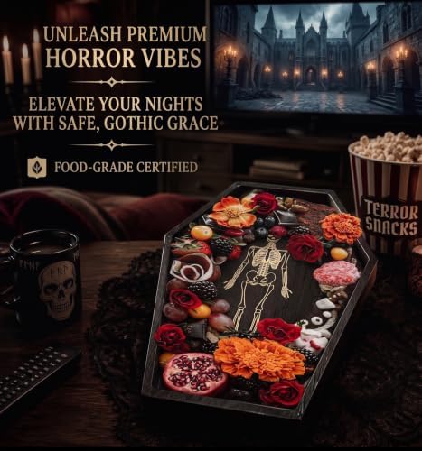 15.7" Halloween Serving Dish Tray - Skeleton Coffin Charcuterie Board