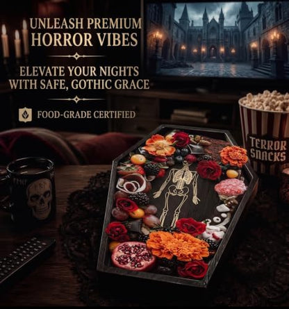 15.7" Halloween Serving Dish Tray - Skeleton Coffin Charcuterie Board