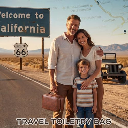 Travel Gifts Toiletry Bag for Men, PU Leather Toiletries Travel Bag