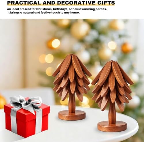 Wood Foldable Tree Trivets for Hot Dishes/Pot/Bowl/Teapot/Hot Pot