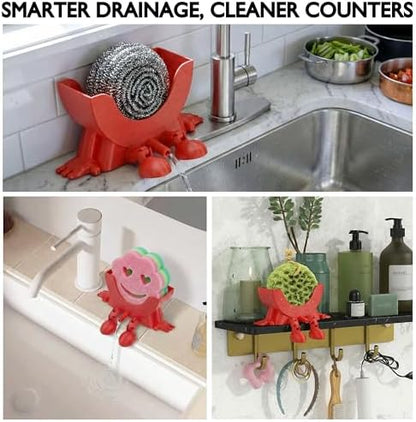Cute Hanging Sponge Holder with Drainage & Legs, 3D Printed Funny Sink