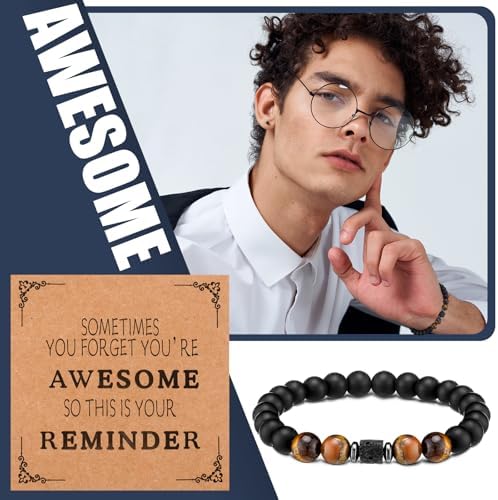 Landical 12 Sets Inspirational Bracelets Bulk for Men Sometimes You