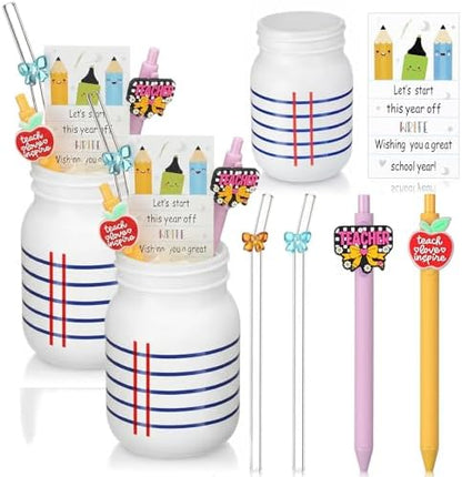 Willinglong 2 Set Notebook Pencil Holder with 2 Pens Back to School