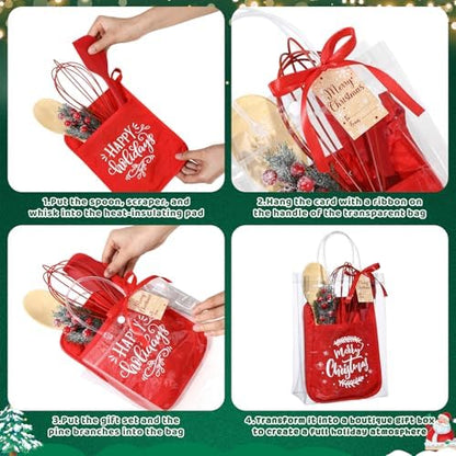 Chengu 58 Pcs Christmas Kitchen Gift Set Merry Christmas Pot Holders