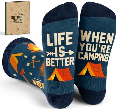 Outdoors Socks - Funny Hiking and Camping Gifts for Men, Women