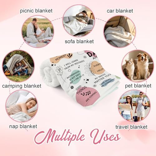 New Mom Blanket, Soft Flannel Throw Blanket Gift for Mother 51x59IN