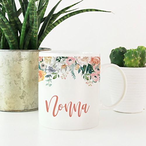 Andaz Press 11oz. Mother's Day Coffee Mug Gift, Peach Flowers Florals